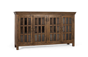 Credenza intagliata a mano in legno di teak riciclato