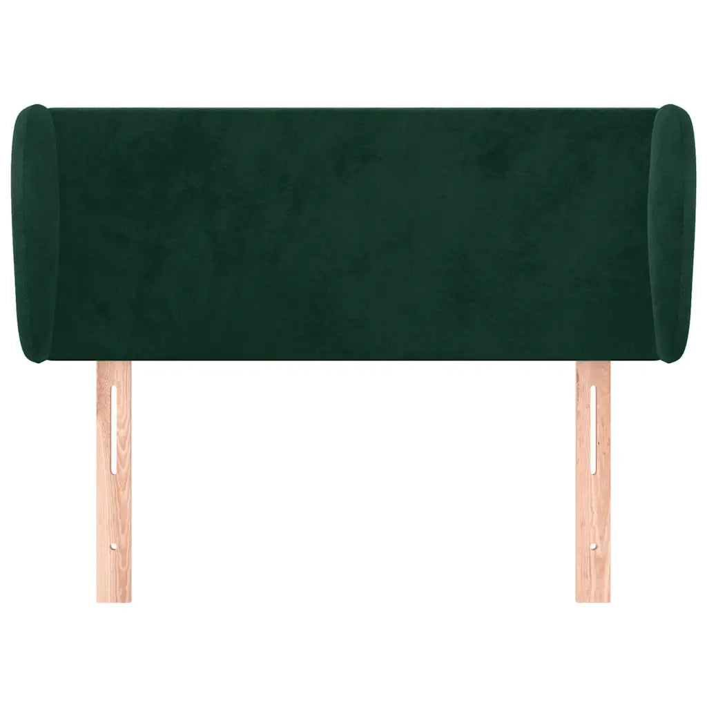 Testiera ad Orecchio-Testata con Orecchie Verde Scuro 93x23x78/88 cm in Velluto 232572