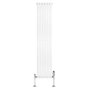 Radiatore Verticale Ovale 1800x360mm Bianco con Valvole TRV