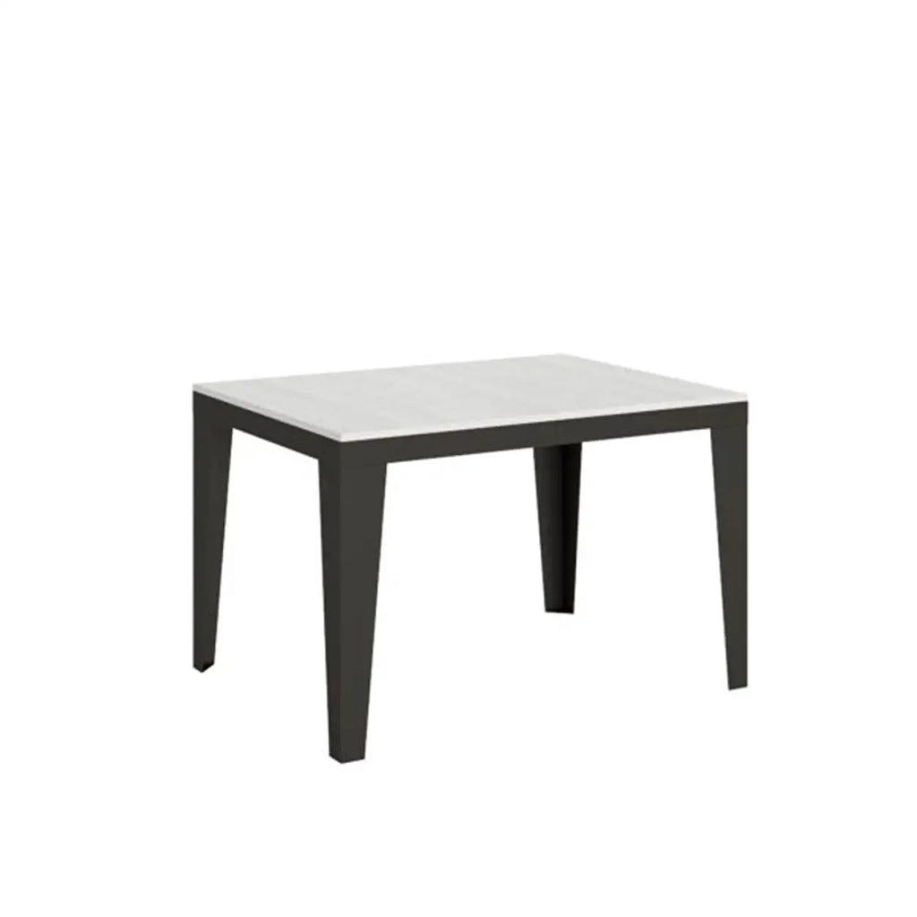 Tavolo allungabile 120/224x90 cm Flame Evolution colore bianco frassino telaio e gambe antracite