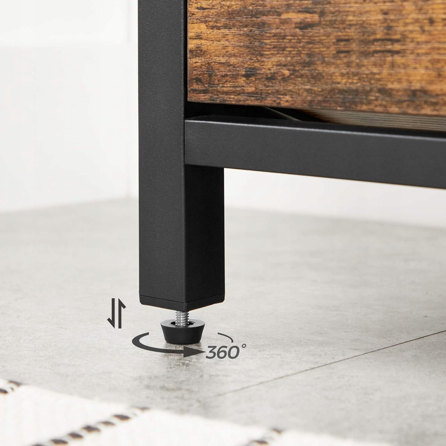 Scarpiera rustica marrone Valora con seduta morbida in stile loft e moderno