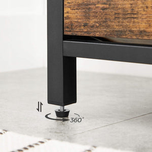 Scarpiera rustica marrone Valora con seduta morbida in stile loft e moderno