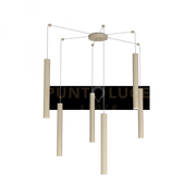 ROUND TUBE SOSPENSIONE 6 LUCI SABBIA CAVO CM.250 CON BASE 1174-S6-SA