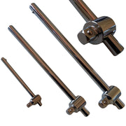 Trade Shop - Set 3 Pz Asta Barra A T Per Bussole Torx Innesto 1/2" 3/8" 1/4" Cromo Vanadium -