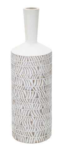 Vaso Nairobi Bottle 15x49,5x15 cm in Poliresina Bianco
