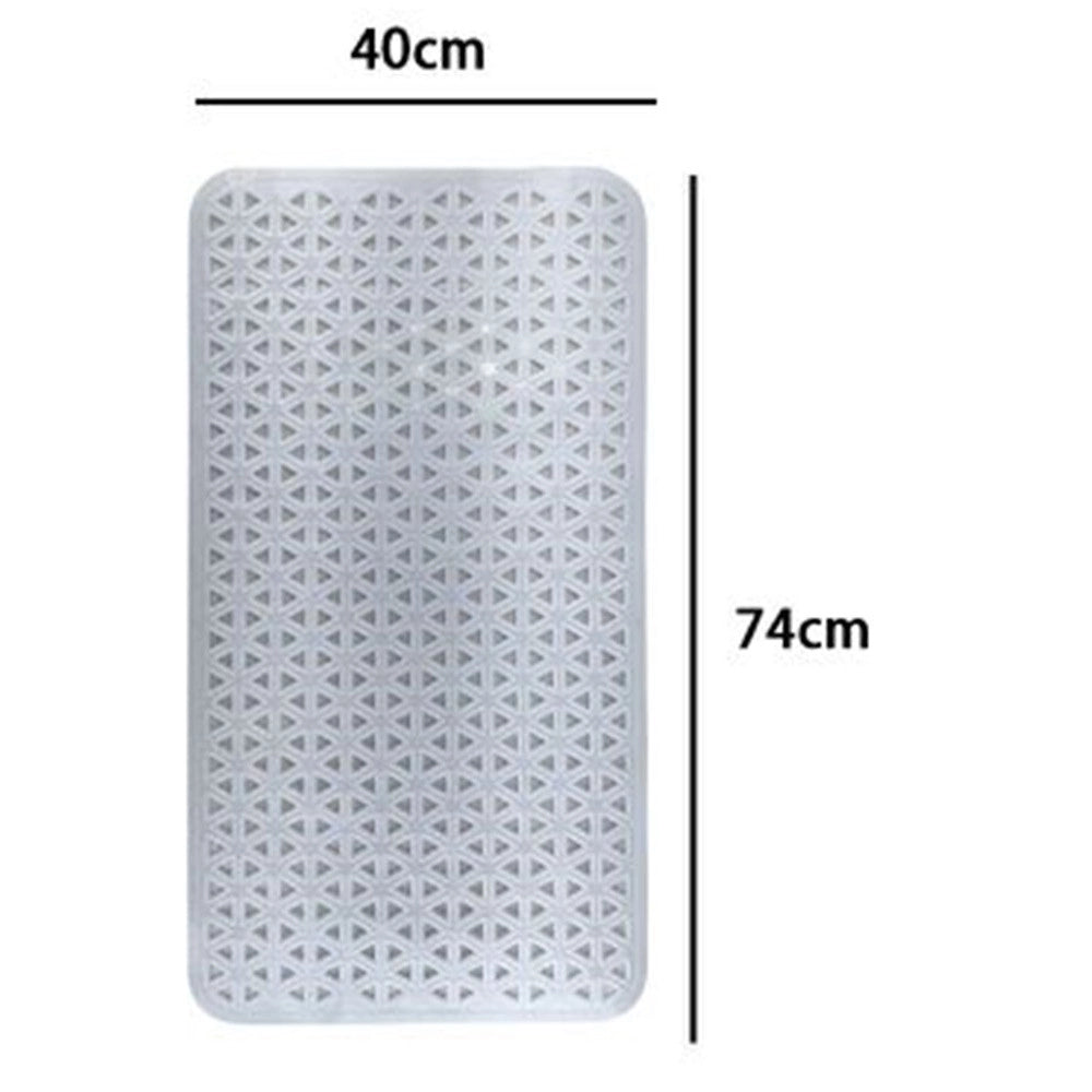 Trade Shop - Tappeto Antiscivolo Intreccio Geometrico Bianco Per Vasca Da Bagno Doccia 40x74cm 10797 -