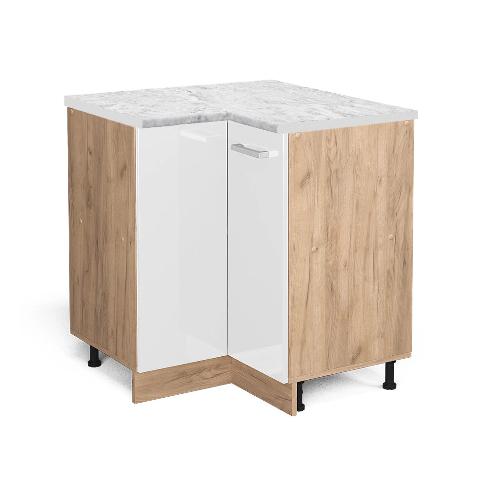 Vicco Mobile ad angolo cucina Bianco lucido 75.6 cm PL Marmo