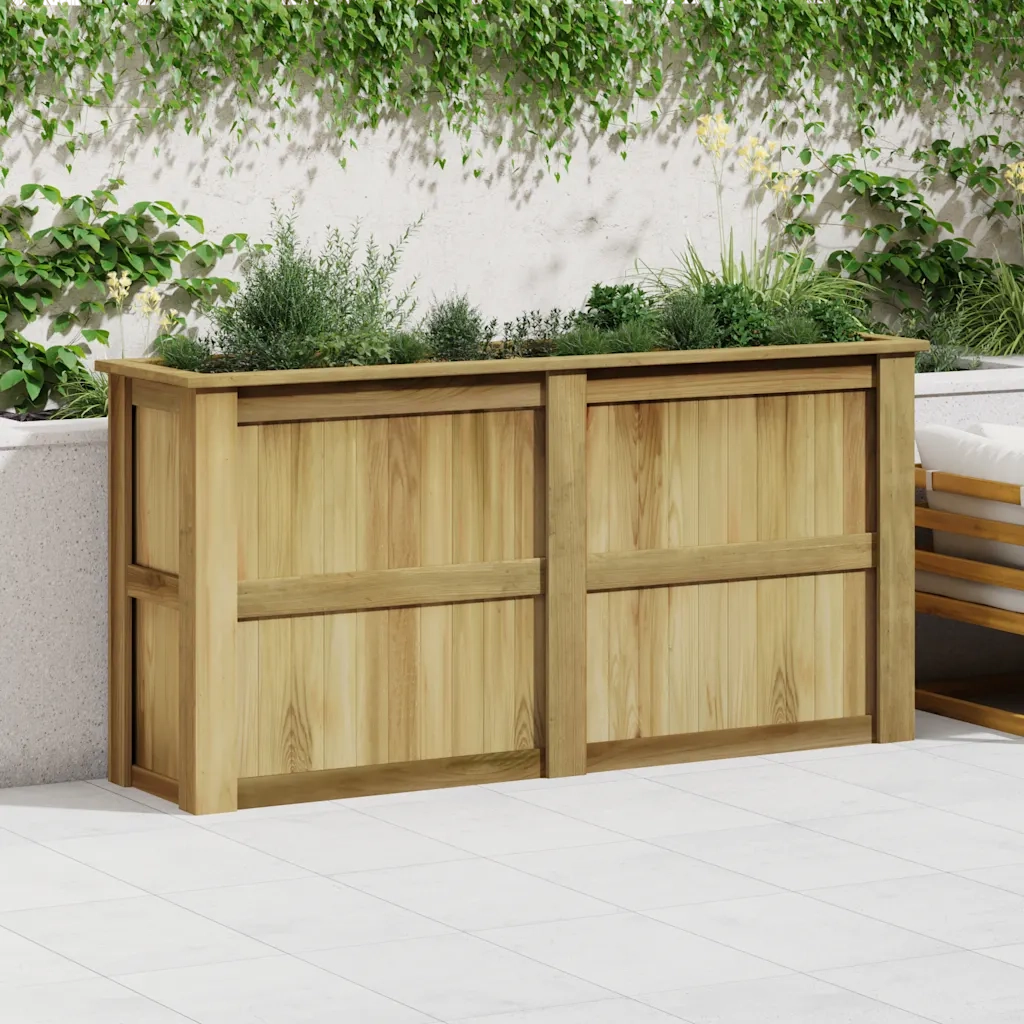 Fioriera Rialzata 196x50x100 cm in Legno di Pino Impregnato