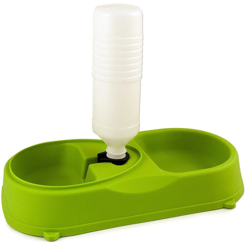 Trade Shop - Ciotola Doppia Per Cani E Gatti 2in1 Con Sistema Di Riempimento Acqua Automatico -