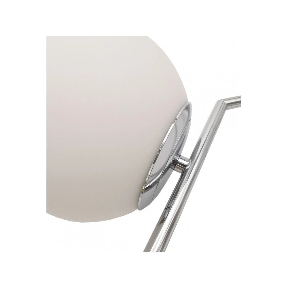 Trade Shop - Lampadario A Sospensione Attacco E27 Argento Con Sfera Vetro Moderno Minimal 33474 -