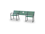 Panca Compagnia 257 metallo zincato schienale braccioli 204x63x82h Giochipark - Grigio micaceo/RAL 6005