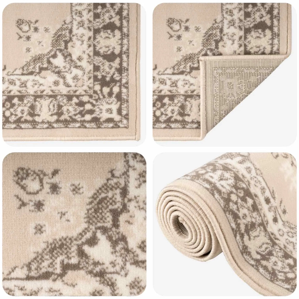 Tappeto Runner FLORNES Tessuto Ecrù 80 x 200 cm PP 7 mm 42057514