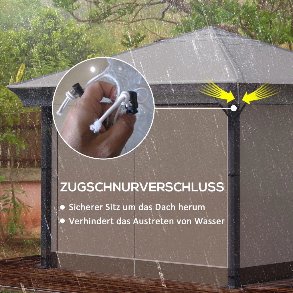 Copertura per Gazebo da Giardino ¨C zephmum ¨C Grigio, Polipropilene, 300x300x80 cm