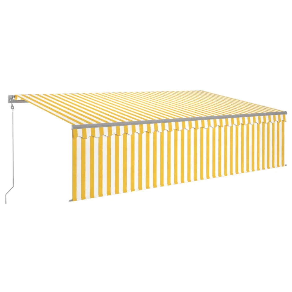 vidaXL Tenda Automatica con Sensore Vento LED 5x3m Gialla/Bianca