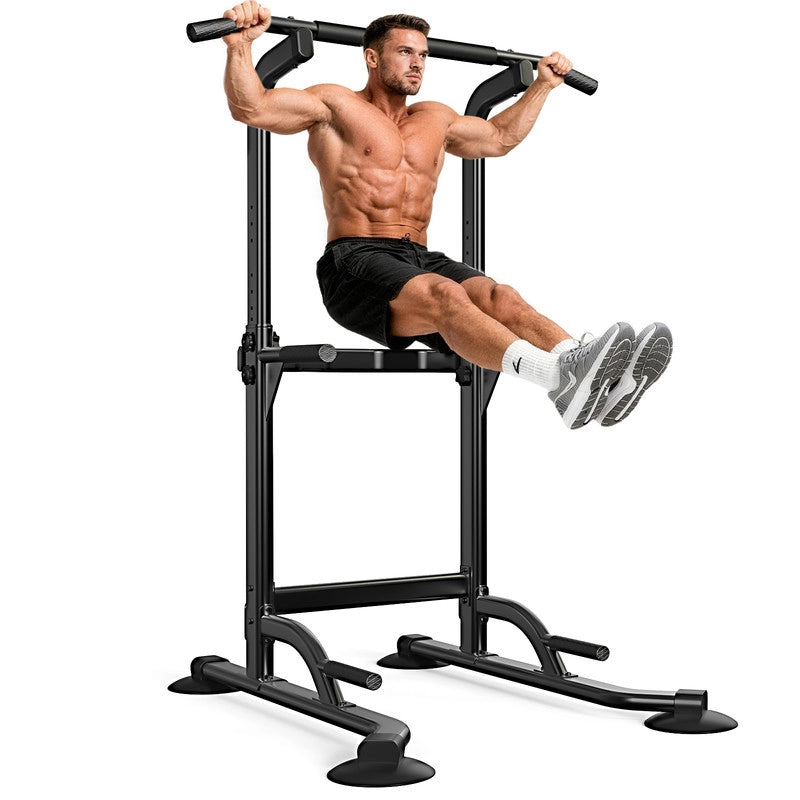 Barra per trazioni - 10 livelli (170-210 cm) Altezza regolabile, stazione dip multifunzione Power Tower, carico massimo 200 kg - RATTANTREE