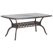Tavolo da pranzo da giardino in alluminio marrone rettangolare 102 x 165 cm da esterno vintage