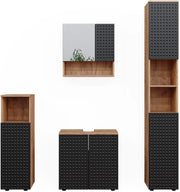 Set mobili bagno Irma, Antracite puntinato, 4 pezzi, con colonna