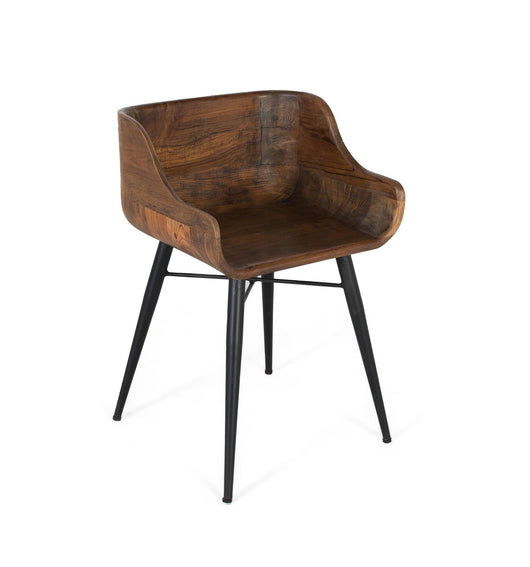 Sedia in legno di teak e gambe in ferro