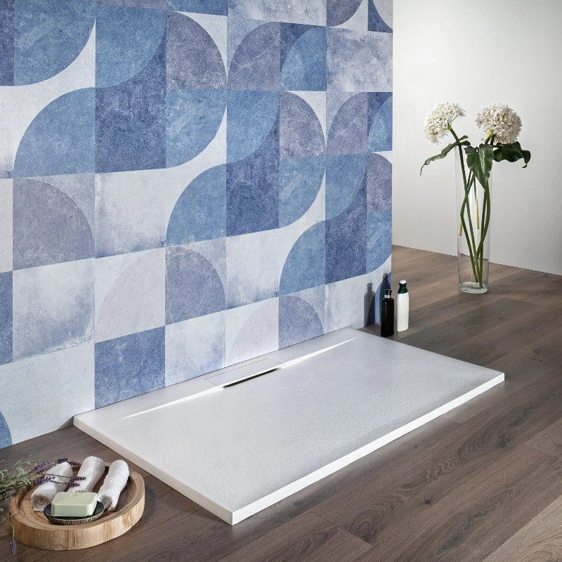 Piatto Doccia Resina 70x120 Cm Effetto Pietra Slim Bianco| Cover