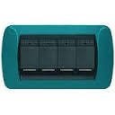 Living Int. - Placca 4 posti blu metal - L4804BU