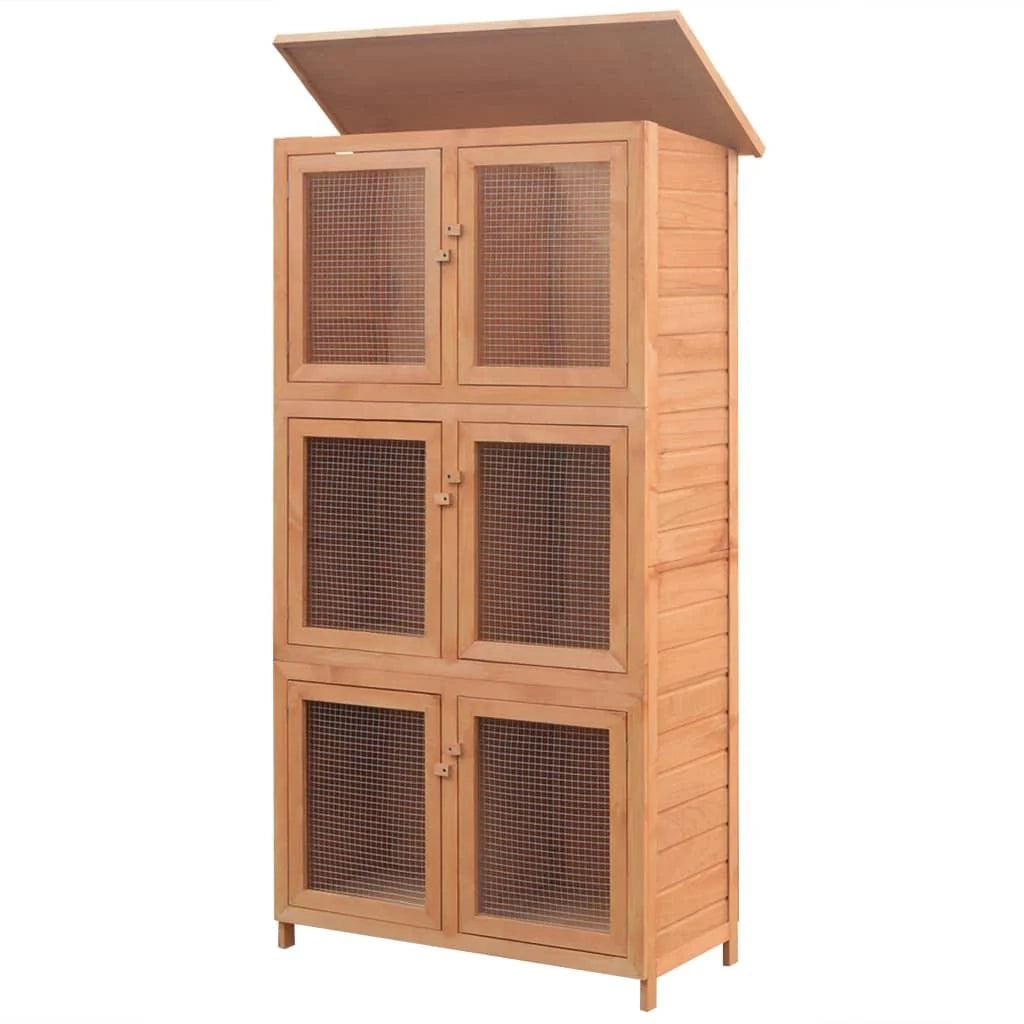 Gabbia per animali domestici a 6 scomparti 55,6 x 32 x 24,9 cm legno 02_0000575