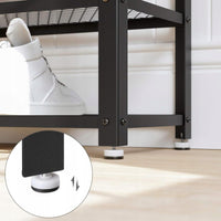 Scarpiera Valora Rustic Brown con seduta e struttura in acciaio | Elegante