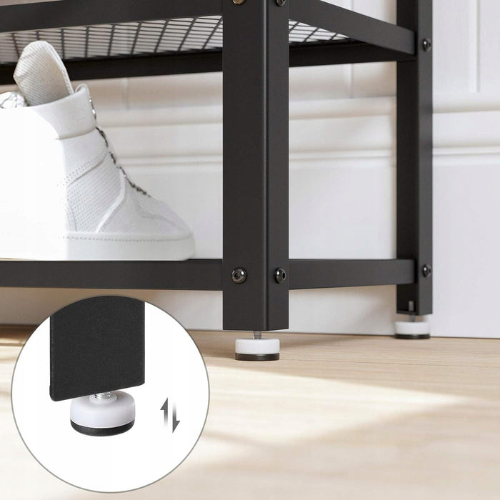 Scarpiera Valora Rustic Brown con seduta e struttura in acciaio | Elegante