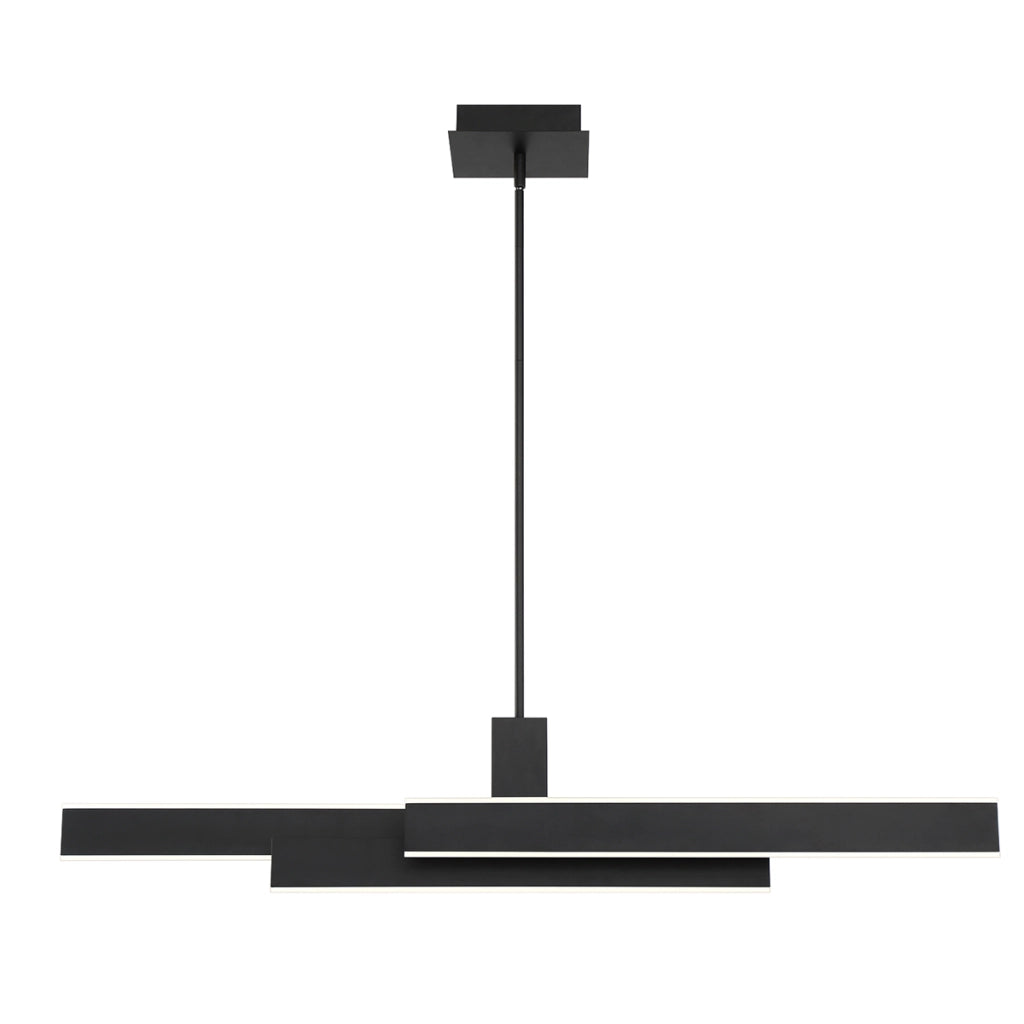 Lampada a sospensione Cameno nera LED 74W 114cm 3000K