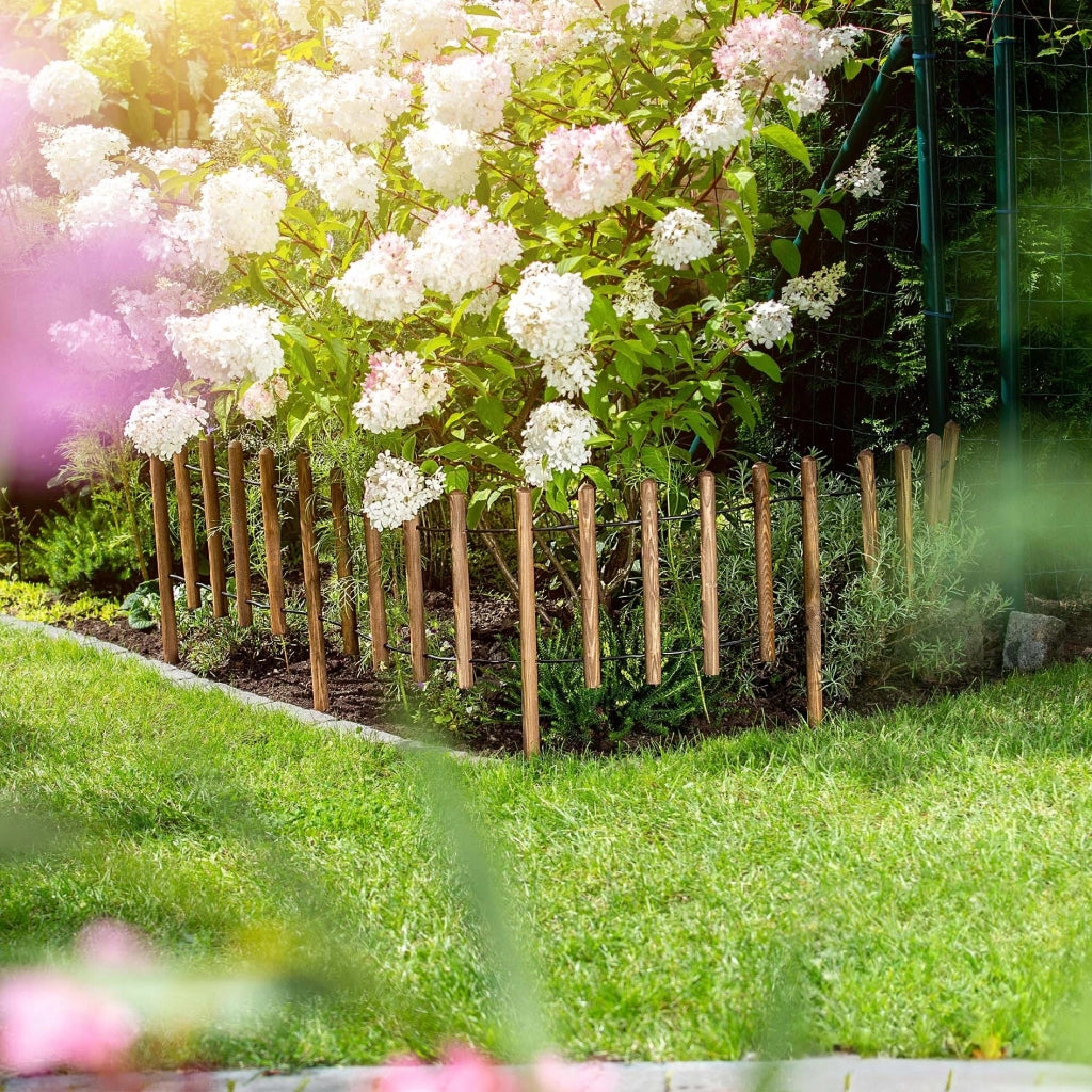 Recinzione da giardino KADAX, bordura in legno per prato, 185 cm, colore marrone.