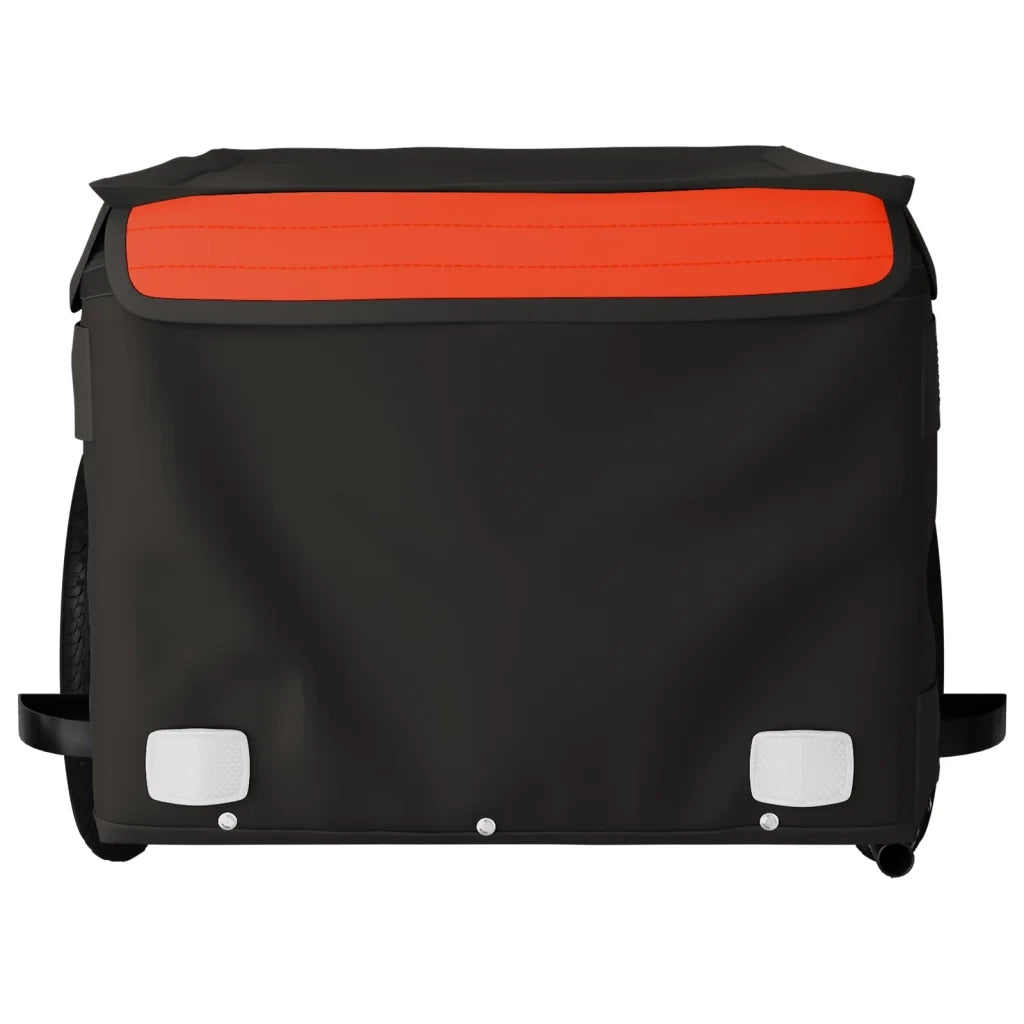 Rimorchio da Bici Nero e Arancione 30 kg in Ferro