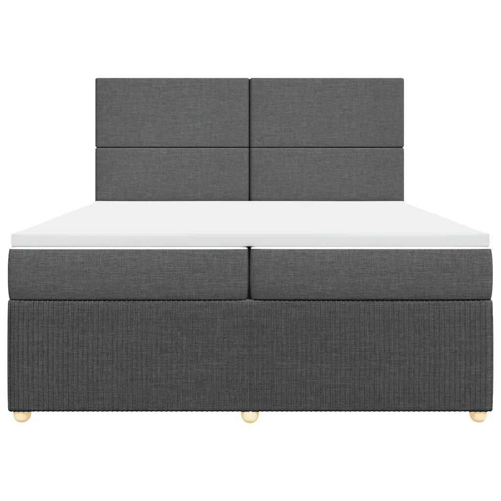 Giroletto a Molle con Materasso Grigio Scuro 200x200 cm Tessuto 3292157