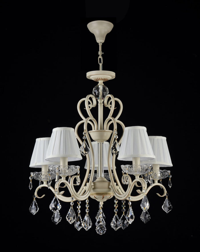 Lampadario Elegant in Metallo Triumph Crema con Oro