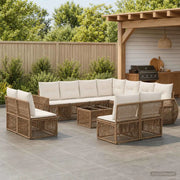 Set Divano da Giardino 12 pz Beige e Bianco Crema polyrattan 3435456