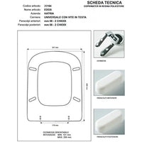 Copriwater hatria edos bianco cerniera cromo-sedile-asse wc