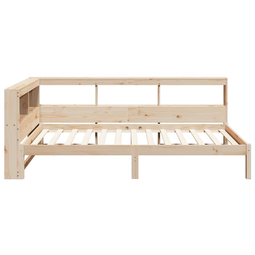 Letto Libreria senza Materasso-Struttura Letto con contenitore 90x190 cm Legno Massello Pino 236554