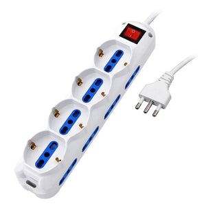 Atlantis Land P011-SL2514-W prolunghe e multiple 1,5 m 12 presa(e) AC Interno Blu, Bianco