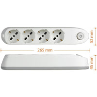 bticino Poker prolunghe e multiple 1,5 m 4 presa(e) AC Interno Bianco