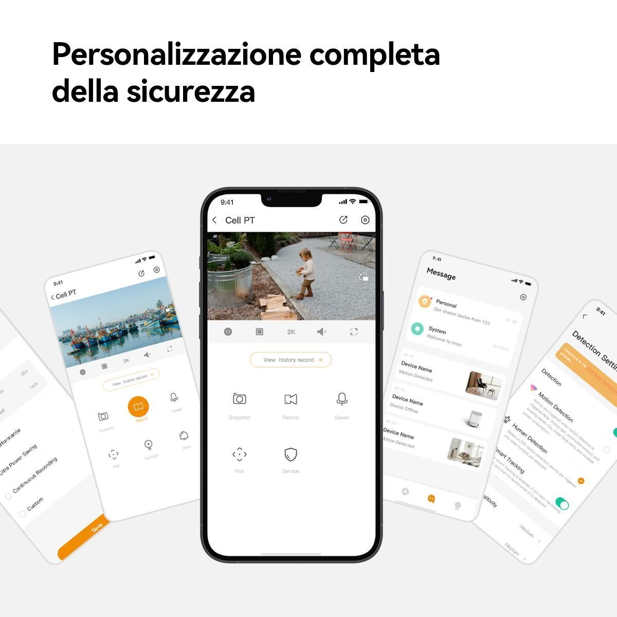 Imou Cell PT Kit - Telecamera da Esterno a batteria con risoluzione 2K (3MP), Rilevamento Movimento/Umano, Visione Notturna a Colori, Audio Bidirezionale, IP66