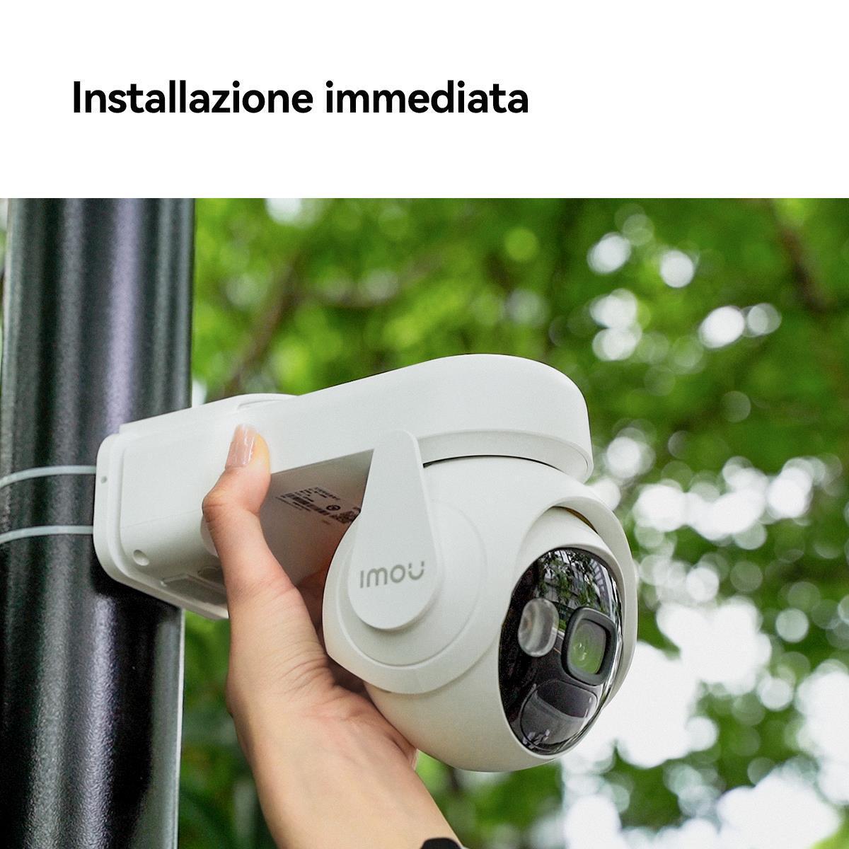Imou Cell PT Kit - Telecamera da Esterno a batteria con risoluzione 2K (3MP), Rilevamento Movimento/Umano, Visione Notturna a Colori, Audio Bidirezionale, IP66