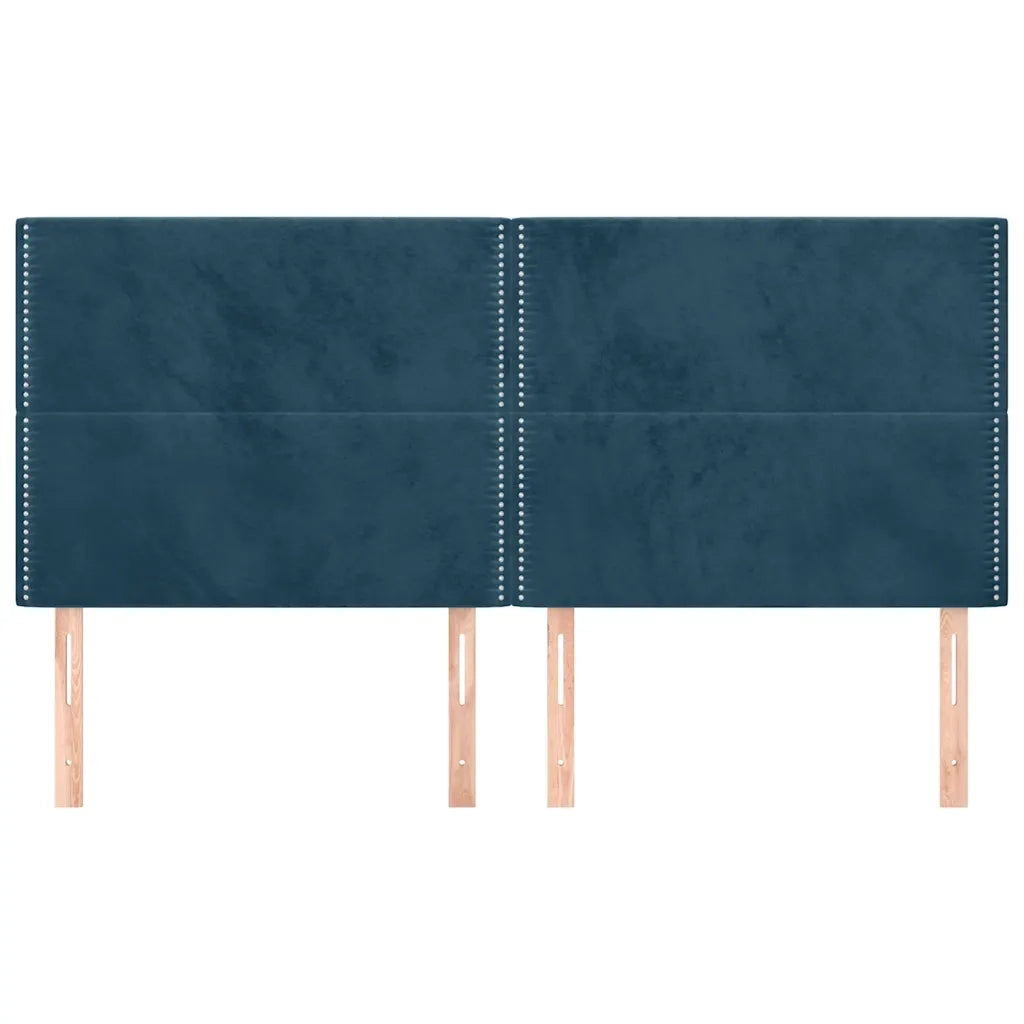 Testiera Blu Scuro 160x5x118/128 cm Velluto 3116250