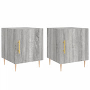 Set di 2 Comodini | Armadio da Notte | Mobiletto da notte Grigio Sonoma 40x40x50 cm in Legno Multistrato