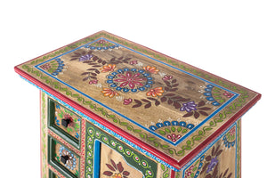 Credenza in legno di mango con anta decorata a mano