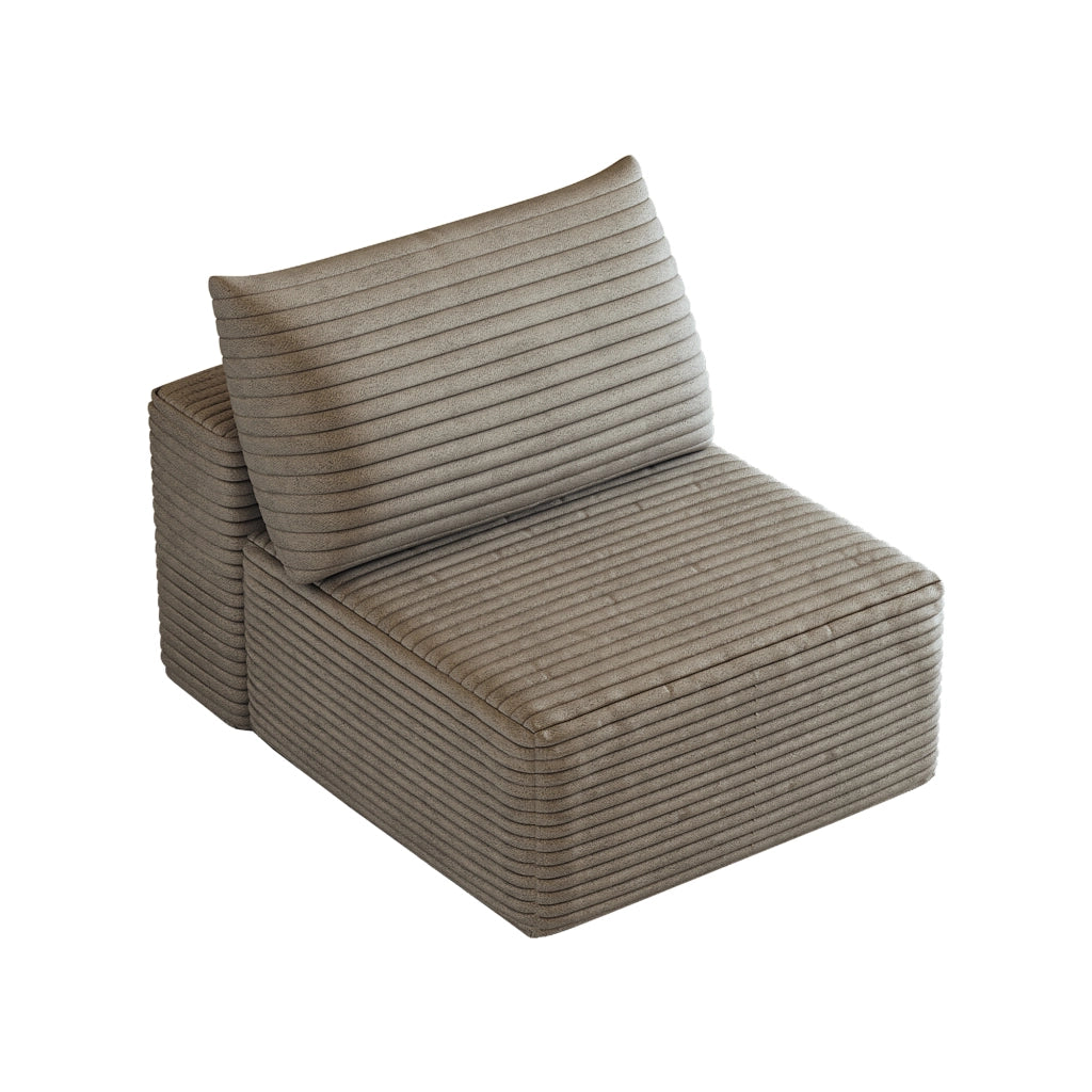 DIVANO Chaise longue modulare reversibile in tessuto a coste Cammello