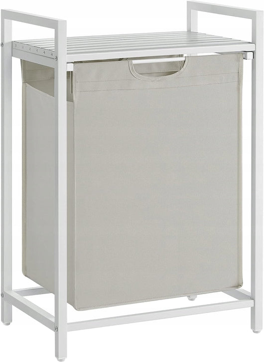 Cesto portabiancheria VALORA, contenitore per biancheria intima, bianco, MDF e acciaio - BLH101W01