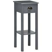 Tavolino Moderno con Cassetto e Ripiano ¨C Zephmum ¨C Grigio 30x30x75 cm