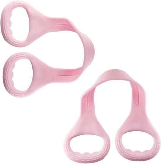 Resistenza per braccia e spalle - 2 pezzi di elastico per yoga - manubri per spalle - strisce di allungamento per yoga - cinture elastiche spesse - cinture di silicone - rosa