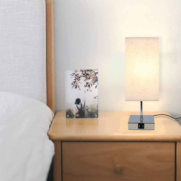 ZMH Lampada da tavolo vintage touch dimmerabile E27 LED USB ricarica intercambiabile per comodino camera letto