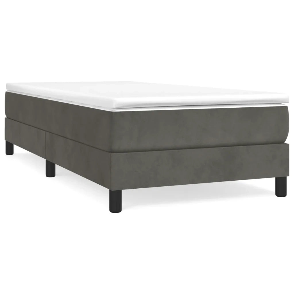 Giroletto a Molle con Materasso-Struttura Letto Grigio Scuro 100x200 cm Velluto 900544