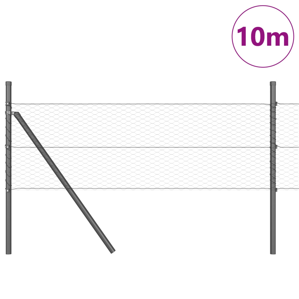 Recinzione Esagonale  Grigia 0.4x10 m Acciaio