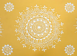 Credenza in legno di mango con anta decorata a mano